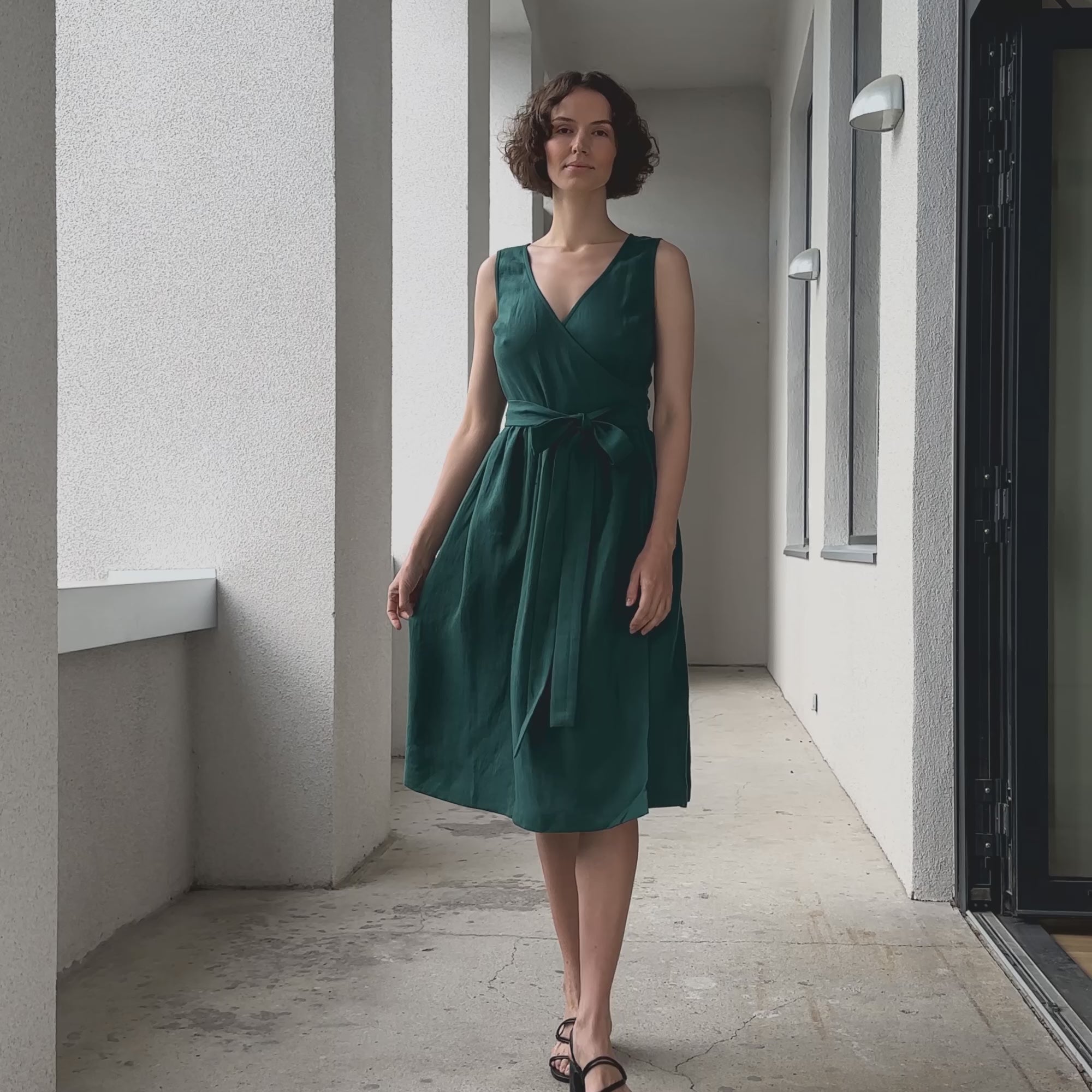 Leinen Wickelkleid Macie