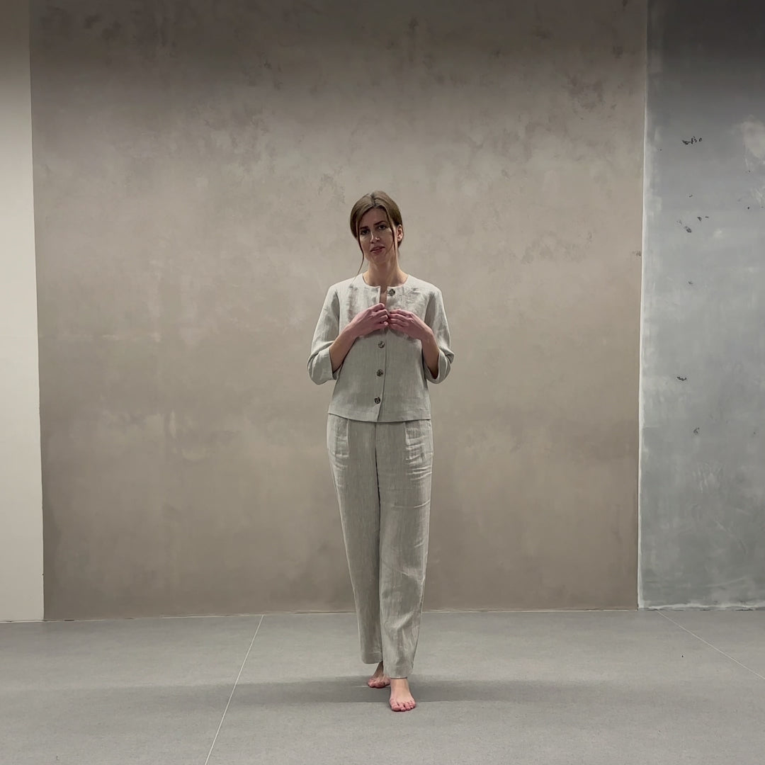 Europäische Leinenjacke Alice