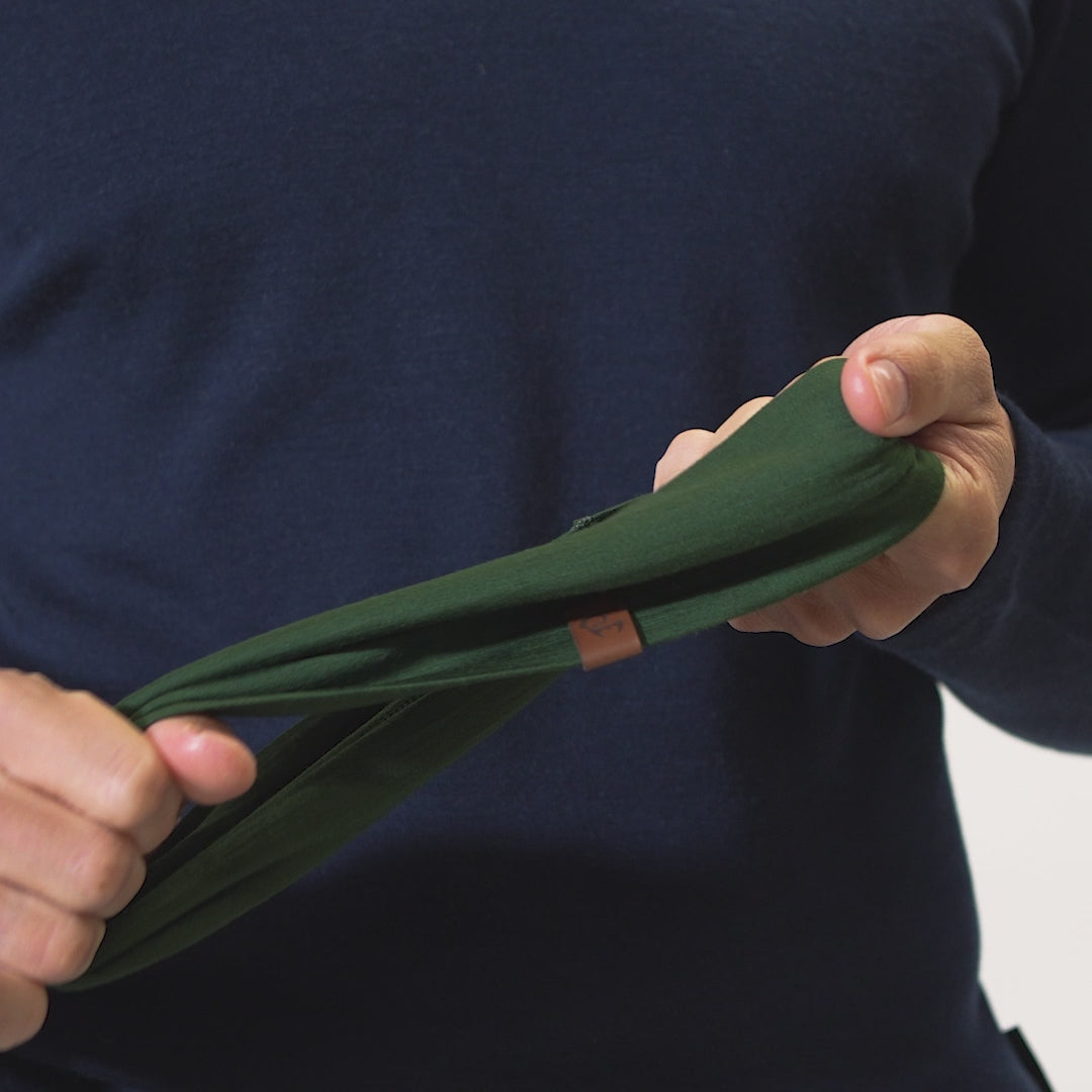 Unisex Merino Stirnband Dunkelgrün