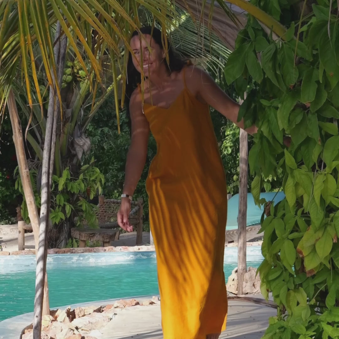 Leinen Maxi Strandkleid Livia