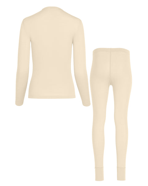 Women's 160 Long Sleeve &amp; Bottoms 2-Piece Natural