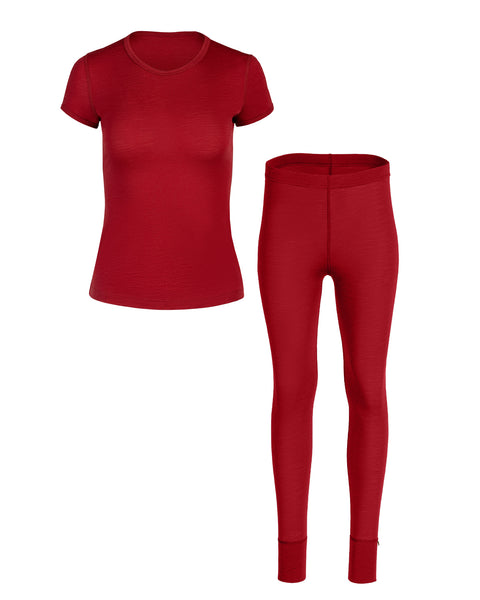 Packshot of womens short sleeve and leggings set