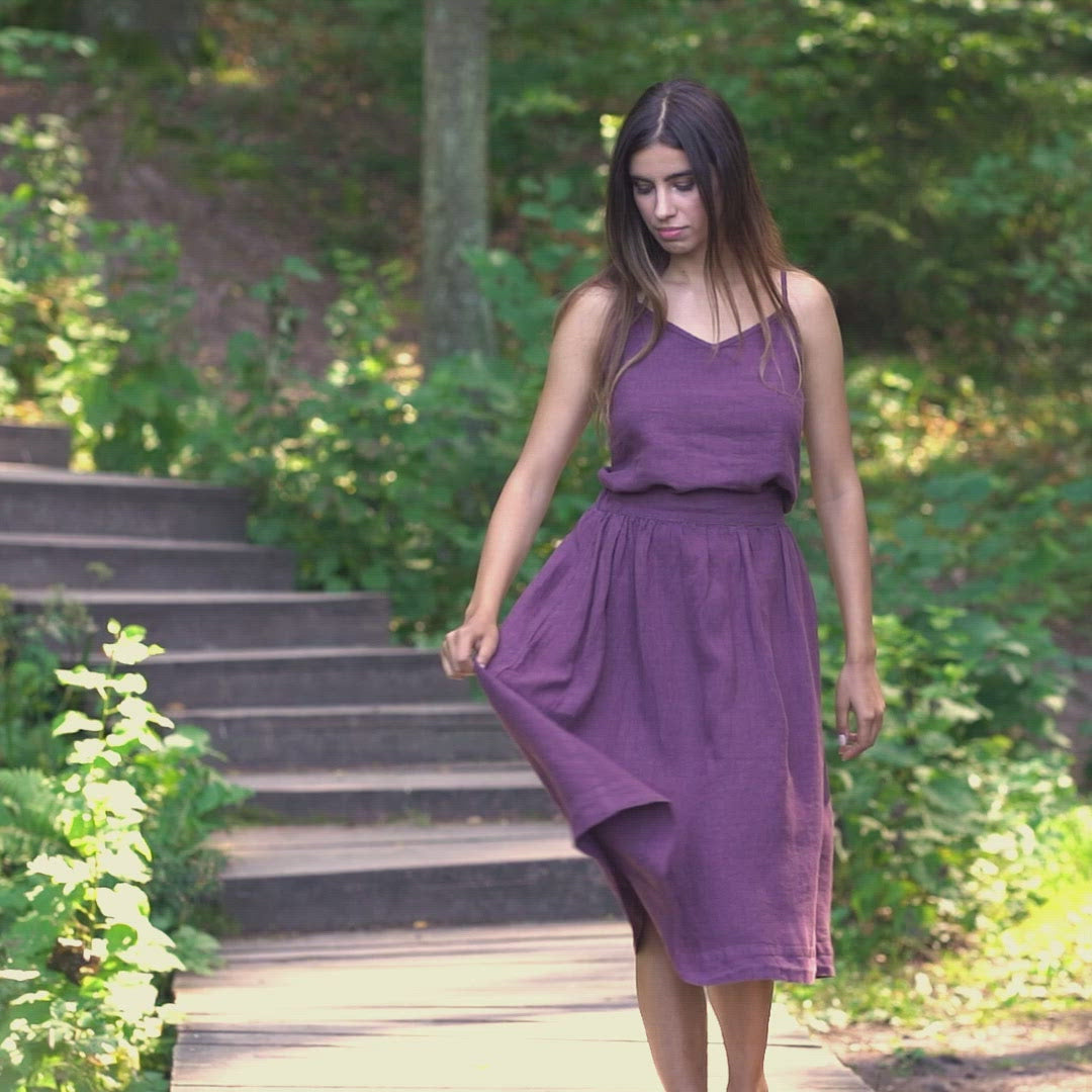 Leinen Slip Top Kim Shadow Lila