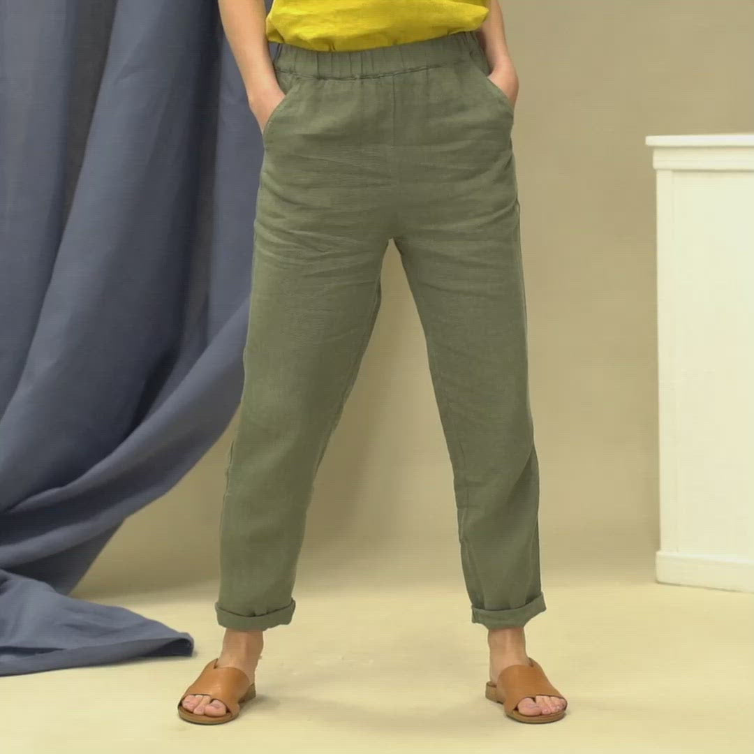 Leinenhose Dakota Stone Green