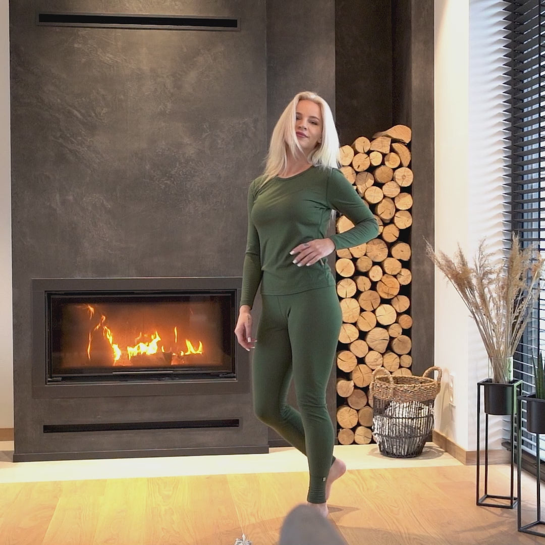 Damen 160 2-teiliges Unterwäsche-Set Dunkelgrün