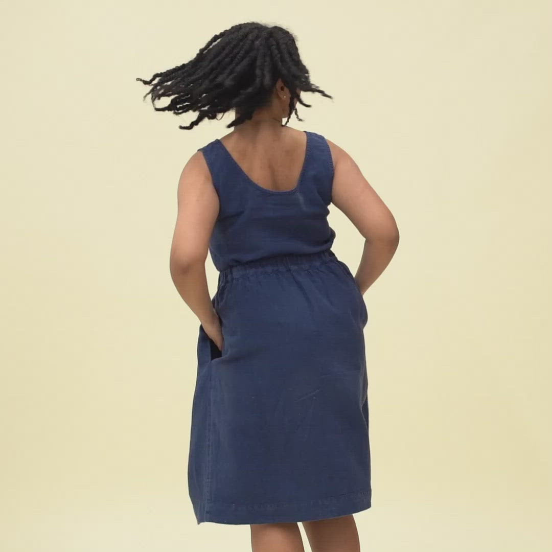 Leinen Tanktop Hana Storm Blue